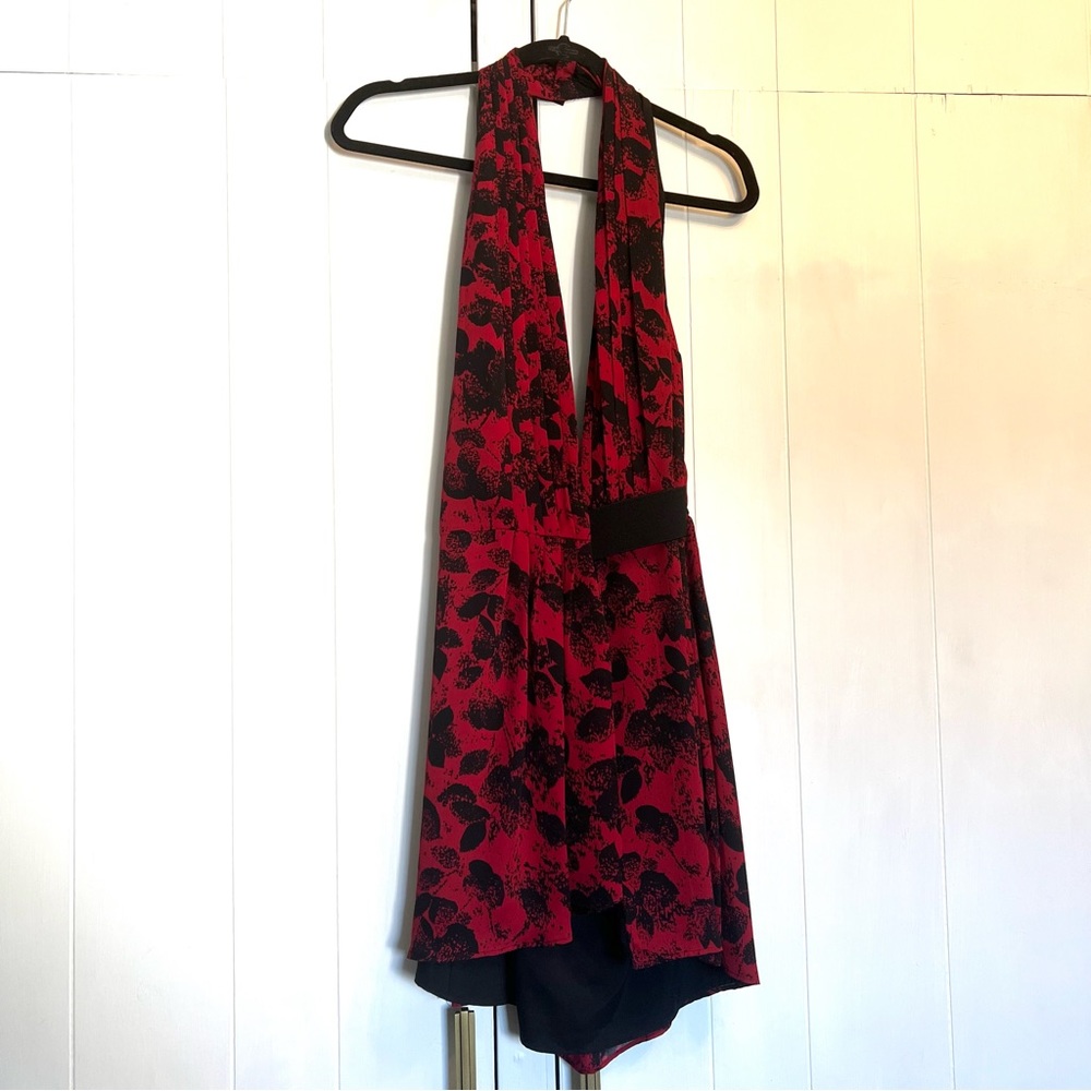 BCBGeneration Black and Red Halter Tunic